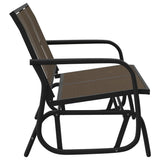 Garden Glider Bench Brown120.5x76x86.5 cm Textilene&Steel 362709