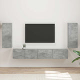TV Cabinet Set 4 pcs Concrete Grey Engineered Wood 3409162