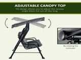 3 Seater Outdoor Garden Swing Chairs Thick Padded Seat Hammock Canopy Porch Patio Bench Bed - Grey T3398P314175