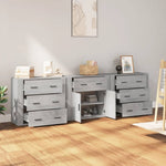 Sideboards 3 pcs Grey Sonoma Engineered Wood 3185429