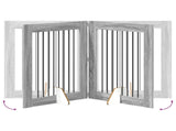 Foldable Dog Gate with Stands 4 pcs Grey Sonoma 321 cm 892046