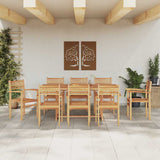 Chair 8 pcs Brown 56 x 55 x 90.5 cm Solid Teak Wood 3375765