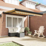 Retractable Awning Multicolour 350 x 250 cm Fabric and Metal 3330317