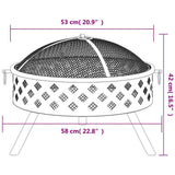 Fire Pit with Poker 58 cm XXL Steel 360062