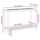 Outdoor Table with Storage Natural and Grey 110 x 35 x 75 cm 4010609