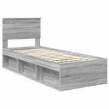 Bed Frame Grey Sonoma 75 x 190 cm Solid Pine Wood 3410668