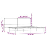 Metal Bed Frame without Mattress Sonoma Oak 193x203 cm 4007722