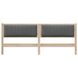 Upholstered Headboard Brown 200 cm Solid Pine Wood 879045