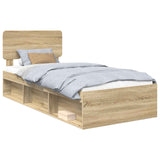 Bed Frame with Headboard Sonoma 90 x 190 cm Solid Pine Wood 3412134