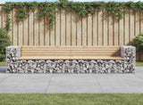 Garden Bench Gabion Design 244x71x65.5 cm Solid Wood Pine 3196239