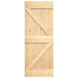 Sliding Door Natural and White 80 x 210 cm Solid Pine Wood 3445098