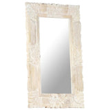 Mirror White Solid mango wood Medium Decorative Inlays Mirror 321633