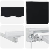Manual Awning Frame with LEDs Black and White 3.5 x 2.5 m 3420603