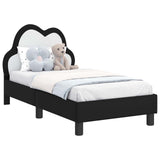 Toddler Bed Frame with Headboard Black 70 x 140 cm PU 42011172