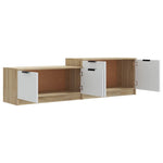 ZNTS TV Cabinet White and Sonoma Oak 158.5x36x45 cm Engineered Wood 811489