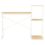 ZNTS Desk with Shelf White and Oak 116x50x93 cm 20291