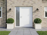 Garden Planter with LED 2 pcs White 30 x 30 x 30 cm Steel 8008059