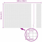 Welded Wire Fence Grey 1.2 x 50 m Steel 42005256