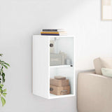 Wall Cabinet with Glass Doors White 35x37x68.5 cm 836476
