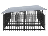 Outdoor Dog Kennel with Roof Steel 7.51 m 3124591