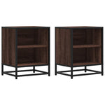 ZNTS Bedside Cabinets 2 pcs Brown Oak 40x31x50 cm Engineered Wood and Metal 848708