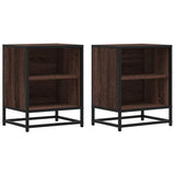 Bedside Cabinets 2 pcs Brown Oak 40x31x50 cm Engineered Wood and Metal 848708