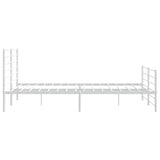Metal Bed Frame without Mattress with Footboard White 193x203cm 352392