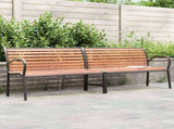 Garden Bench Brown 231 cm Wood and Powder-coated Steel 366539