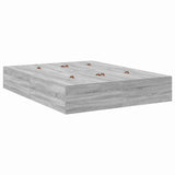 Storage Bed Frame Grey Sonoma 140 x 190 cm Engineered Wood 3335434