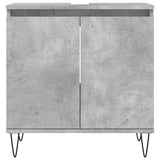 ZNTS 3 Piece Bathroom Cabinet Set Concrete Grey Engineered Wood 3187793