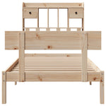 ZNTS Bookcase Bed without Mattress 90x190 cm Single Solid Wood Pine 3321820