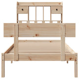 ZNTS Bookcase Bed without Mattress 90x190 cm Single Solid Wood Pine 3321820
