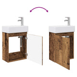 Bathroom Vanity Unit with Tap Old Wood 45.5 x 25.5 x 84 cm 889499