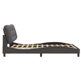 Bed Frame with LED without Mattress "Hvar" Grey 140x190 cm 3213930