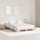 Bed Frame Natural 140 x 200 cm Solid Pine Wood 872860