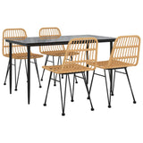 5 Piece Garden Dining Set Poly Rattan 3157875