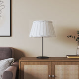 Lamp Shade White 50x30 cm Wicker 364387