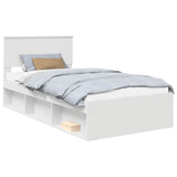 Bed Frame with Headboard White 100 x 200 cm Solid Pine Wood 3410636