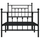 Bed Frame Black Powder-Coated Steel Single Metal Bed Frame 353546