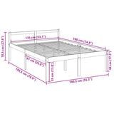 Senior Bed without Mattress White 135x190cm Double 810590