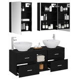 Bathroom Furniture Set 5 pcs Black Oak 3406968