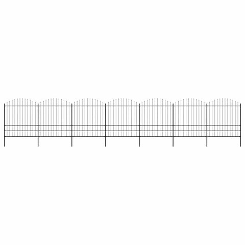 Garden Fence with Spear Top Steel 1248x200 cm Black 277754