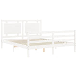 Bed Frame without Mattress White 160x200 cm Solid Wood 3194062