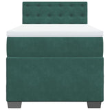Box Spring Bed with Mattress Dark Green 100x200 cm Velvet 3286249
