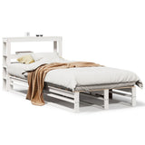 Bed Frame without Mattress White 75x190 cm Small Single Solid Wood Pine 3306511