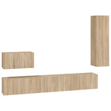 4 Piece TV Cabinet Set Sonoma Oak Engineered Wood 3114328