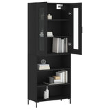 Highboard Black 69.5x34x180 cm Engineered Wood 3198722
