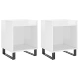 Bedside Cabinets 2 pcs High Gloss White 40x35x50 cm Engineered Wood 830737