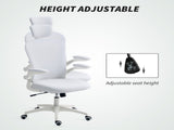 Multi-Adjustable Office Chair, with Lumbar Support, Headrest and Mesh Back - White T3398P377442