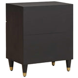 Bedside Cabinet with Door with Drawer Black 50 x 33 x 60 cm 4018816